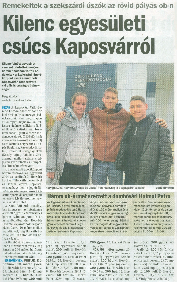 Remekeltek a szekszárdi úszók